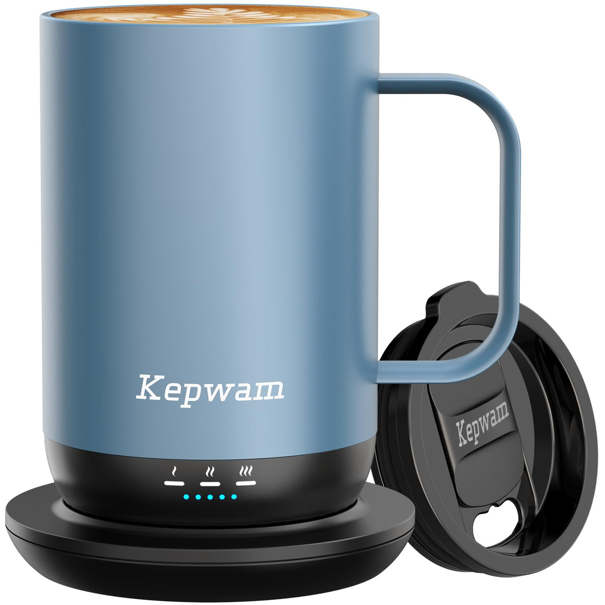 Self-Heating Coffee Mug T1-16oz, Fast Heating Rechargeable Heated Coffee Mug, Smart Mug with App & Button Control, Ideal Gift for Coffee Lovers & Hot Drink Enthusiasts
