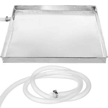 Beavorty 1 Set of Air Conditioner Drip Pan Stainless Steel Ac Drain Pan with 6. 5 Feet Drain Hose and Clamp for Outdoor Ac Units Easy Installation