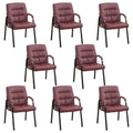 Boiskom Office Guest Reception Chair Set of 8, Conference Room Chairs Waiting Room Chairs 8 Pack, Modern Leather Office Desk Chair No Wheels.
