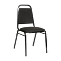 Flash Furniture Hercules Trapezoidal Back Stackable Banquet Chair, Black, Set of 1, Black Fabric/black Frame