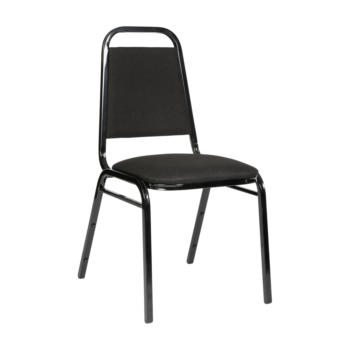 Flash Furniture Hercules Trapezoidal Back Stackable Banquet Chair, Black, Set of 1, Black Fabric/black Frame