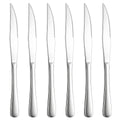 Berglander Steak Knives Set of 6, Stainless Steel Steel Steak Knife Set Sharp Serrated Kitchen Knives with Ergonomic Handle, Dinner Table Knives for Cutting Meat, Mirror Polished & Dishwasher Safe