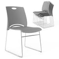 Vingli Stacking Chairs Set of 5 Stackable Office Chairs with Metal Sled Base, Ergonomic Plastic Seat, Stacking Chairs for Waiting Room Break