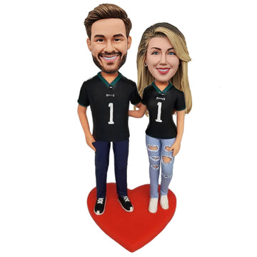 MYBOBBLE Custom Bobbleheads Couple Figures Custom Bobble Head Two Person Figures Handmade Personalized Sculpture Gift for Loves Friends and Couple 22CM