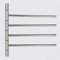 Wall-Mounted Rotating Towel Heater, 4-Bar Smart Electric Towel Rack Heating Rack Wall-Mounted Bathroom Shelf, Silver