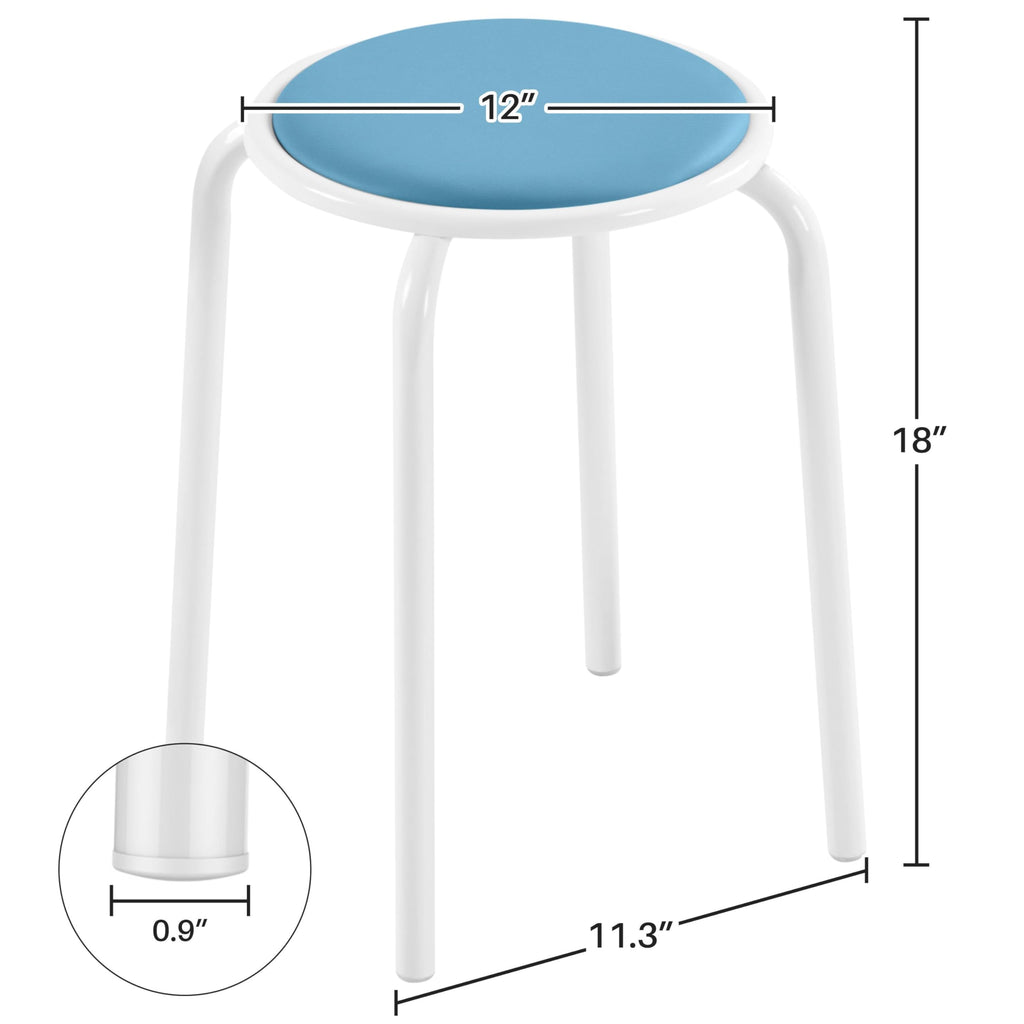 Yaheetech Padded Stackable Stools Set of 5, Classroom Seating, Pastel Tones, 11.81x11.81x17.91“, Multicolor 2