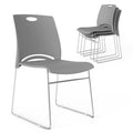 Vingli Stacking Chairs Set of 4 Stackable Office Chairs with Metal Sled Base, Ergonomic Plastic Seat, Stacking Chairs for Waiting Room Break