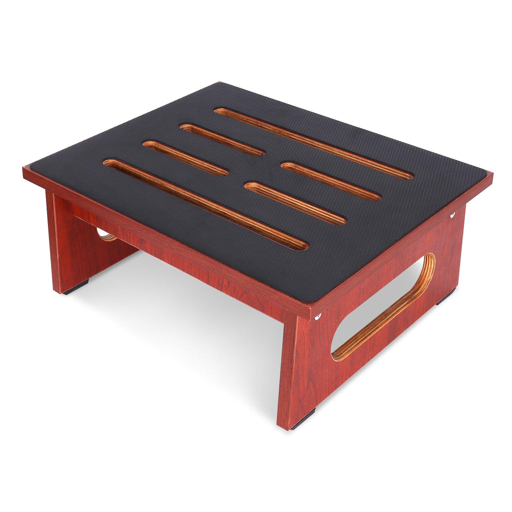 One Step Stool for Adults Seniors with Non-slip Rubber Step Surface, 6.9" Heavy Duty Wood Stepping Stool with 450 Lb Capacity Bed Steps for