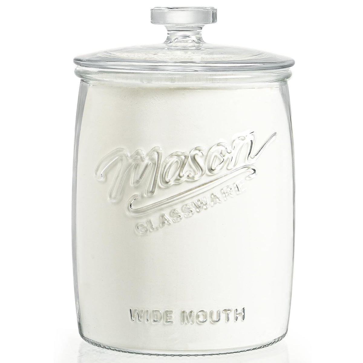 1 Gallon Glass Cookie Jar with Airtight Lid, Wide Mouth Mason Jar for Pantry & Laundry Room Organization, Large Apothecary Jars for Sugar, Candy, Rice, Dog Treat & Food Storage Jar– Set of 1