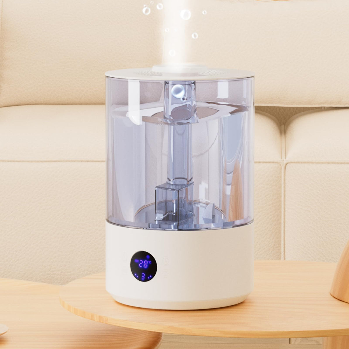 Large Room Humidifier for Bedroom Home 7.8L, Covering 600 ft², Top Fill Cool Mist Ultrasonic Air Humidifier with Essential Oil Diffuser, Whisper Quiet, Dual Mist, 44H Runtime & Timer Function