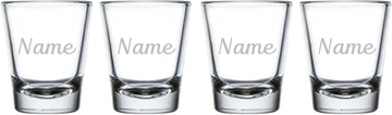C M Custom Names Shot Glass Set, 1.75 oz, 4 Pieces