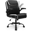 Neo Chair Pu Leather Office Desk Chair with Adjustable Arms, Black White