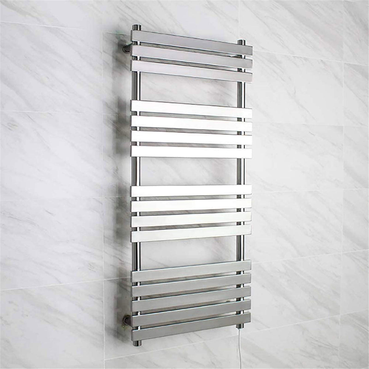 Bathroom Wall Heater Towel Warmer,Wall Mounted Plug-in Straight Towel Warmer Electric Heated Drying Racks for Bathroom Stainless Steel 16 Bars Polished 88 Watt 20.5 Inch x 45.75 Inch,plugin