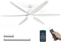 DWVO 65 inch Ceiling Fan with Lights, Smart Ceiling Fan with App/Remote Control, 3CCT Lighting, 6-Speed, Reversible Quiet DC Motor, for Living Room, Dining Room, Bedroom - White