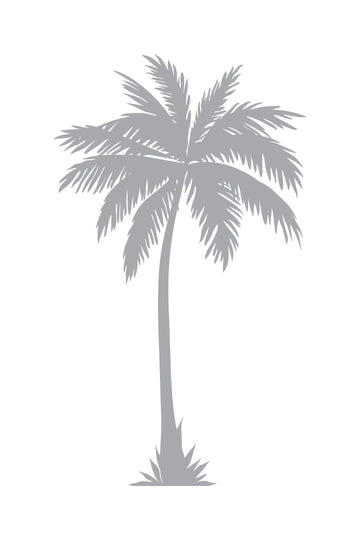Lone Palm - Coastal Design Series - Etched Decal - For Shower Doors, Glass Doors and Windows - 24" tall x 14" wide - Custom Sizes Available
