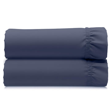 California Design Den 2-Pack 100% Cotton Sateen King Fitted Sheet, Blue