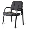 Cllatina Waiting Room Chairs with Padded Arms Leather Guest Chair No Wheels for Office Reception and Conference Desk Black
