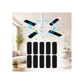 10 Pack Ceiling Fan Blade Air Filters, Washable Reusable Dust Catcher Pads for Fan Blades, Stick-On Fan Filters for Dust, Pet Hair, Pollen & Lint, Home Bedroom Office Use (10 Pack)
