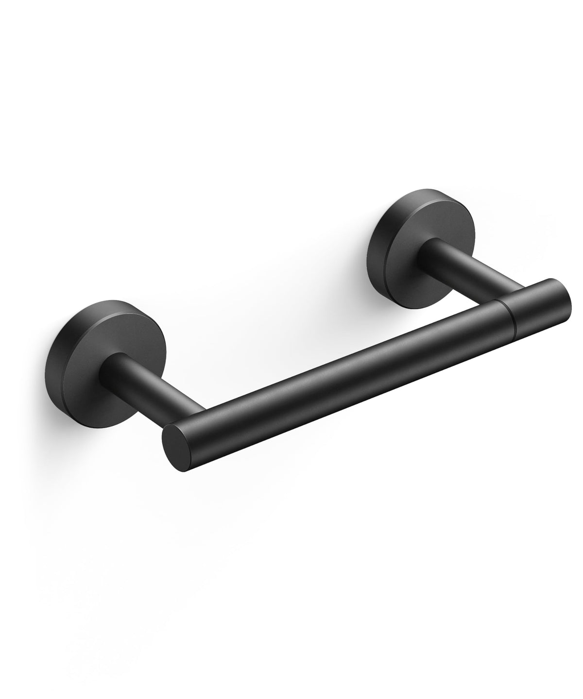 FORIOUS Toilet Paper Holder Wall Mount, Stainless Steel Rustproof Double Post Pivoting Tissue Roll Holder for Bathroom, Commercial Toilet Paper Dispenser, Matte Black