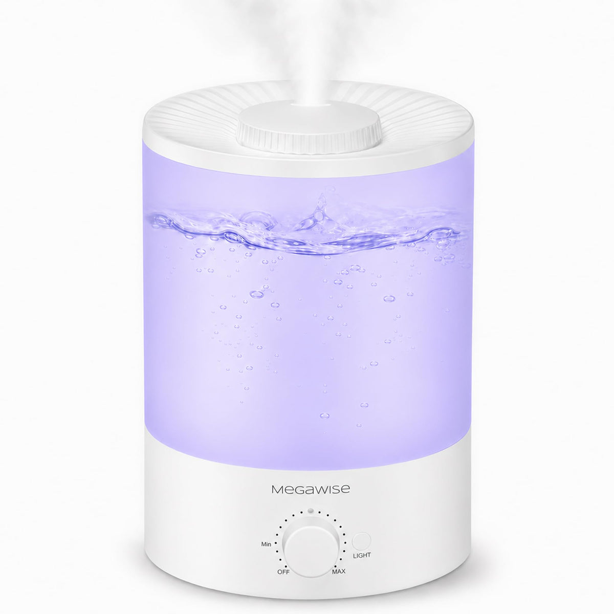 MegaWise Healthy Top-Refill Cool Mist Humidifiers for Bedroom, 24dB Ultrasonic Air Vaporizer with Water Filter for Baby [PP Material], Colorful Night Light,1 Gal Essential Oil Diffuser, Auto Shut Off