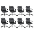 Keratee Executive Office Chair, Leather Desk Computer Chair with Padded Armrests, Mid-back Swivel Adjustable Ergonomic Design for Home Office,