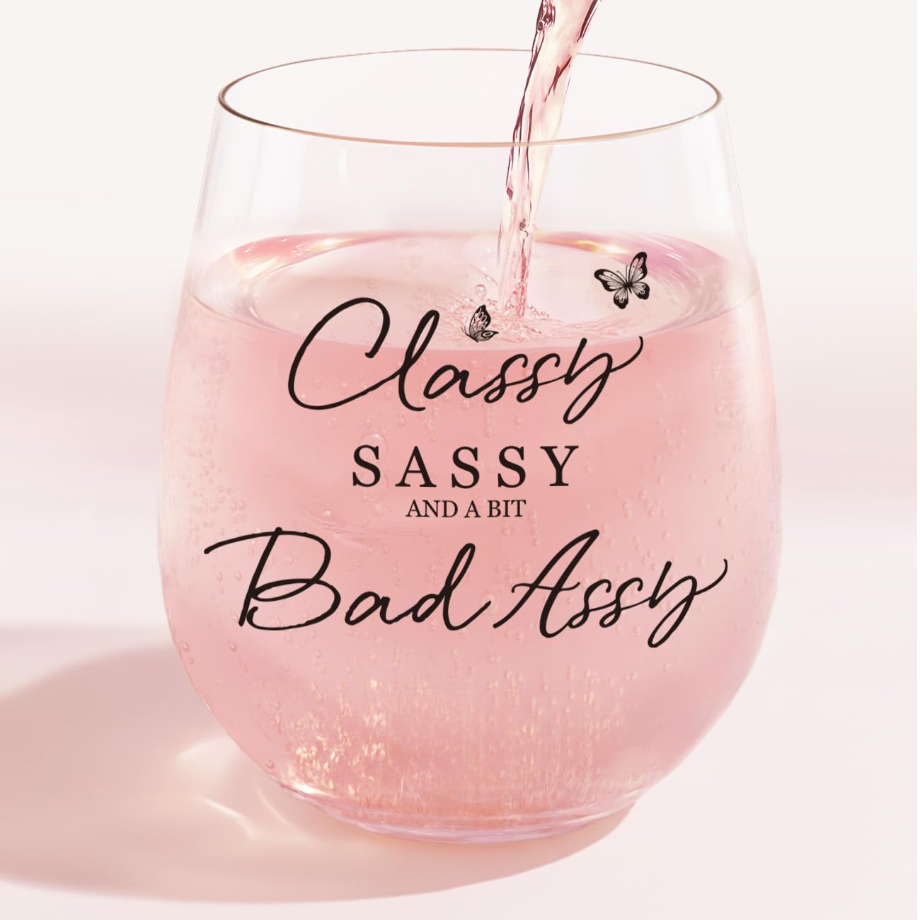 Funny Gifts for Women – Sassy Cute Fun Birthday Present for Friends, Sister, Coworkers, Neighbor Girlfriend Lovers, Gag Gifts for Woman, Man – 15oz Wine Glass for Women, Christmas Gift