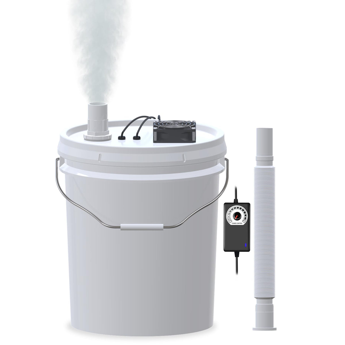 19L Large DIY Humidifier Kit - for Plants, Mushrooms, Grow Tents, Terrarium | Turns a 5 Gallon Bucket into Cool Mist Humidifier, Extendable Hose, High Output, Long Runtime (2-Fogger, Double Mist)