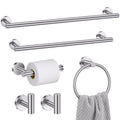 Brushed Nickel Bathroom Hardware Set, 6 Pieces Towel Bar Bathroom Accessories Set Toilet Paper Holder Towel Holder Towel Ring and Towel Hooks Wall Mounted, SUS304 Stainless Steel Towel Rack Set