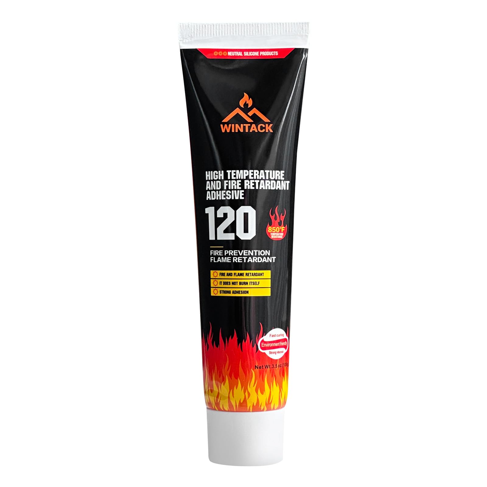 Wood Stove Door Gasket Cement, 850°F RTV High Heat Silicone Sealant, High Temperature Resistance Silicone Material Adhesive, Black, 100ml