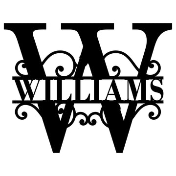 Custom Metal Name Sign, Personalized Family Monogram for Outside and Home