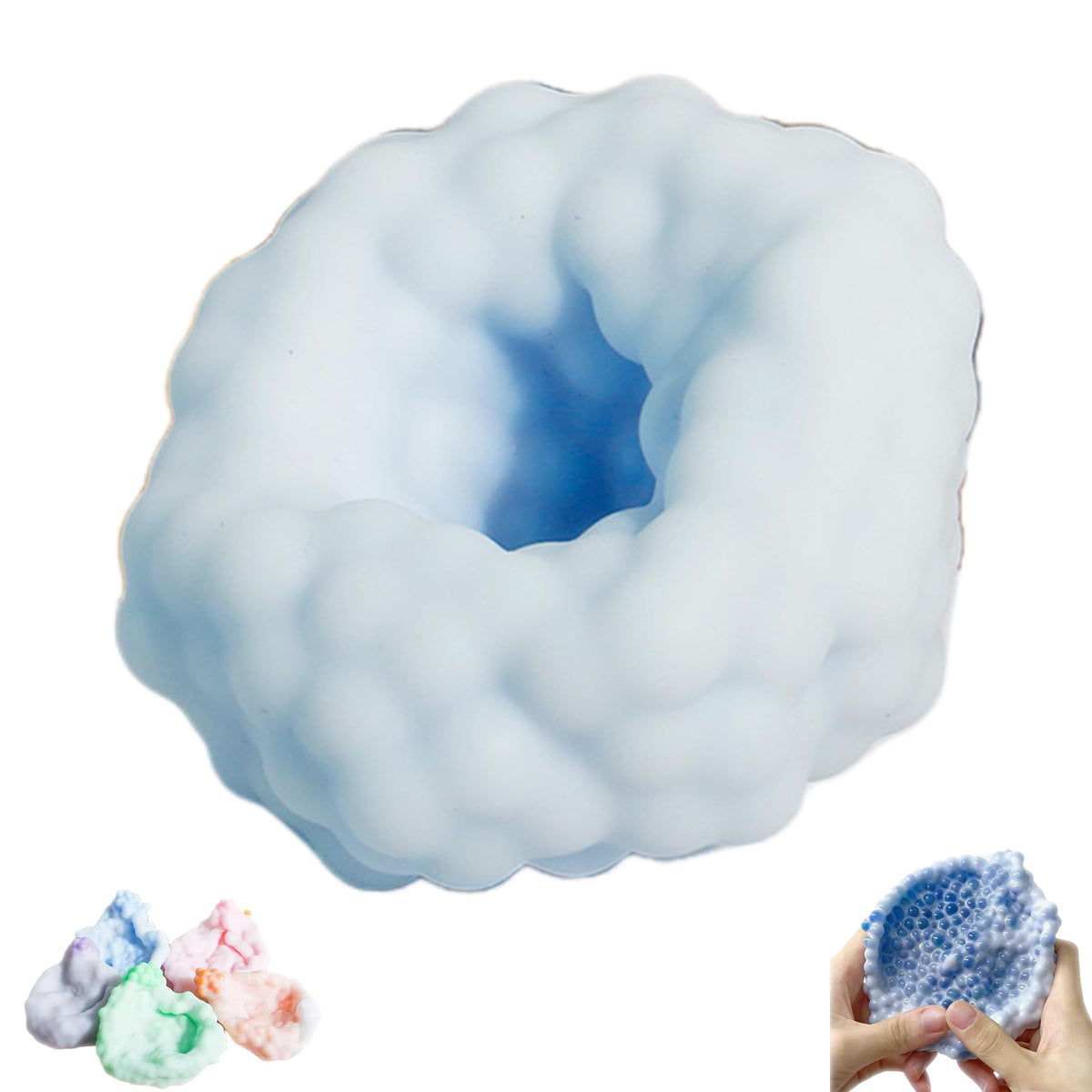 Crunchy Squishy Ball, Sensory Fidget, DIY Bead Squishy Maker Kit, Ice Skin Slow Rising Rebound, Soft Sand Filled Anxiety Relief Squeeze Ball (Blue)