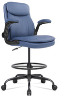Misolant Leather Drafting Chair, Tall Office Chair for Standing Desk, High Executive Office Chair with Adjustable Height and Flip-up Armrest
