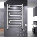 Heated Towel Rail Rails Towel Warmer, Home Bathroom 9 Bar Stainless Steel Electric Towel Warmer S Shape Electric Heated Towel Rack, Space Saving Wall Mounted Towel Drying Rack (Siz