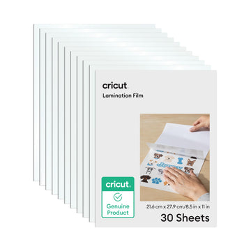 Cricut® Lamination Film - 8.5 in x 11 in (30 Count) | Adds a Protective, UV-resistant Finish to Stickers, Decals & more - 15 Holographic + 15 Transparent Laminate Sheets