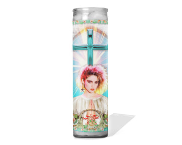 Saint Madge Madonna - Celebrity Prayer Candle : Unscented | 8 inch Glass Prayer Votive - Handmade in USA | Funny Gift Idea