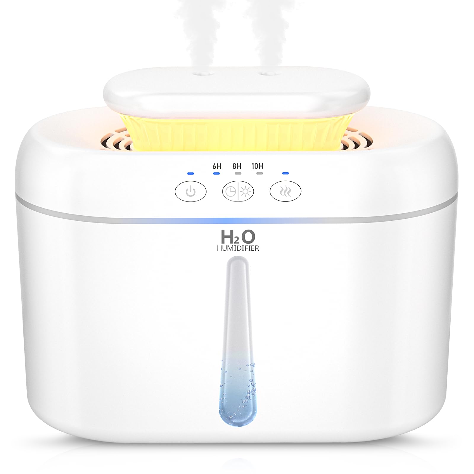 COO Humidifiers for Bedroom, 2L Tank for Large Room, 30 Hour Runtime, 28dB Quiet Cool Mist Humidifier for Home, Baby Nursery, Plants, Indoor, Office, Easy to Fill & Clean,Night Light and Auto Shut-off