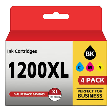 PGI-1200 XL Ink Cartridges MB2720 MB2120 Ink Compatible for Canon Maxify 1200 Ink Cartridges, Compatible with Maxify MB2720 MB2020 MB2120 MB2320 MB2050 MB2350 Printer (Black/Cyan/Magenta/Yellow)4 Pack