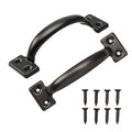 TamBee 2PCS 6-1/2 Inch Pulls Black Door Pull Handle Metal Kitchen Cabinets Furniture Wardrobe Medicine Handle in Black Door Hardware Gate Handle Door Pulls Warehouse Outdoor