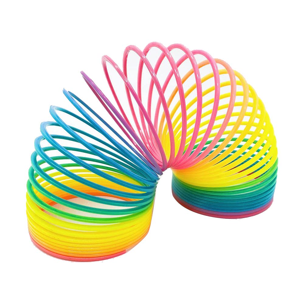 Rainbow Coil Magic Spring Toy,Colorful Rainbow Neon Plastic Spring Toy Party Supplies for Boys Girls Gift Toys,Easter,Halloween 4 x 4 inch