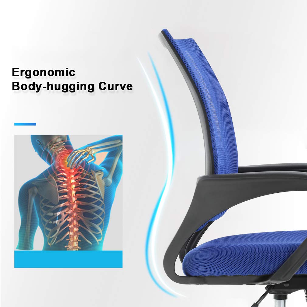 Ergonomic Office Desk Mesh Computer Chair - Modern Executive Adjustable Task Rolling Swivel Seat with Back Support for Women, Men (2 Pack)