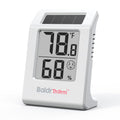 BaldrTherm Humidity Thermometer Meters, Solar-Powered Indoor Temperature Sensor Humidity Monitor, Humidity Gauge for Baby Rooms, Bedrooms, Home, Office, and Wine Cellars, 1Pack,White