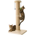 ZOMISIA 35'' Tall Cat Scratching Post, 4.7'' Large Scratch Post with Thicken Wooden Base for Indoor Cats Adults, Sisal Scratcher Top & Dangling Balls, Super Sturdy