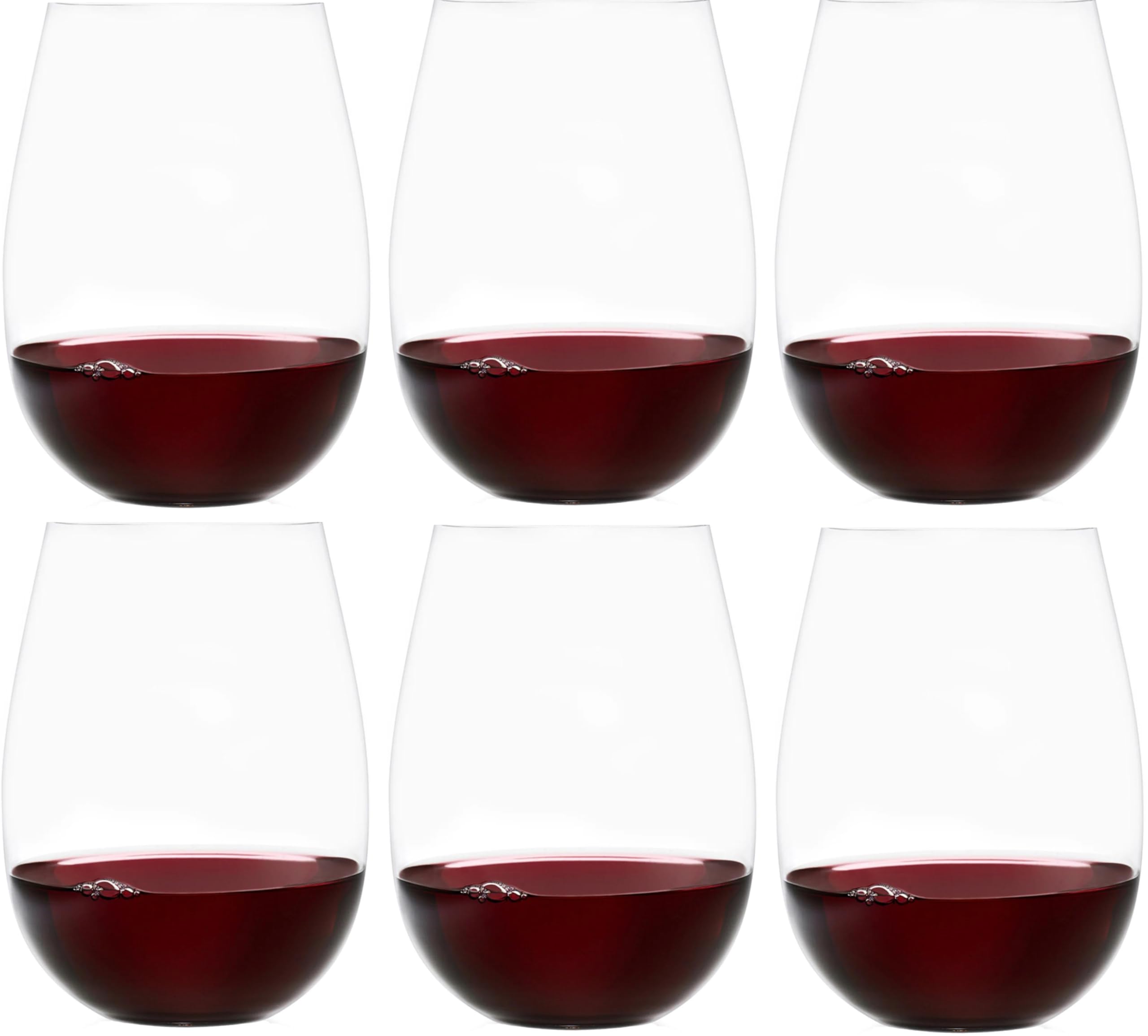 Upgraded Design of Our 2017 New York Times Best Stemless Wine Glass (Sweethome) – Made in Europe – Reinforced Base for Added Stability & Premium Feel, Dishwasher-Safe, Lead-Free, 17?oz. (6)