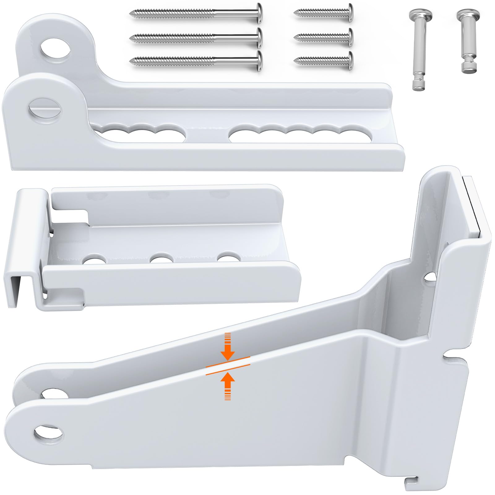 Reinforced Storm Door Closer Bracket Kit Compatible with Andersen, Emco, Larson,Pella,40201 Door Repair Kit, Screen Door Closer Replacement Part for Storm Door, White