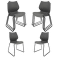 Klasika Stacking Waiting Room Chairs, Stacked Plastic Office Chair with Ergonomic Lumbar Support and Metal Legs for Conference School Church