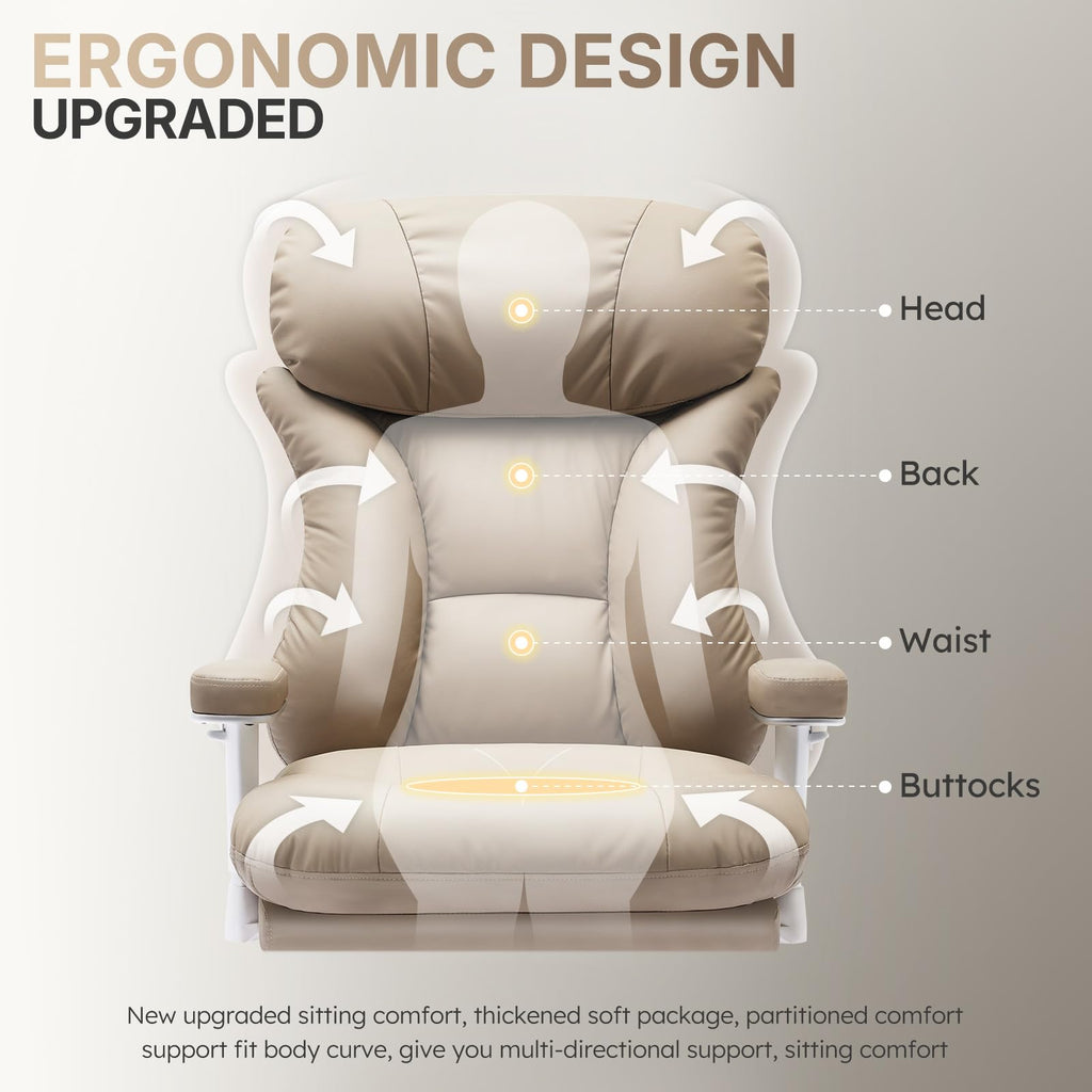 Big and Tall Office Chair 650lbs,heavy Duty Office Chairs with Dual Rubber Wheels,extra Wide Desk Chair,adjustable Ergonomic Lumbar