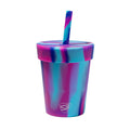 Silipint 8oz Silicone Tumbler with Straw and Lid – Unbreakable, BPA Free, Non-Toxic, Dishwasher, Microwave, Freezer Safe Tumbler Cup – Drinkware for Juice, Smoothies, Coffee (Cool Berry Crush)