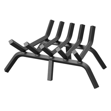 Jusgym Fireplace Grate 17 Inch, Solid Steel Heavy Duty Fireplace Log Holder with 6 Support Legs, Fireplace Log Grate for Indoor Fireplace & Outdoor In-ground Firepit