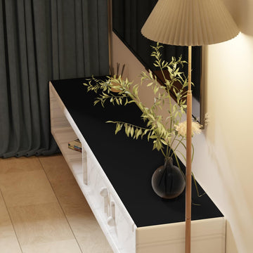 Zinkooat Leather Dresser Cover, 1.8mm Thick, 14x60 Inch, Dresser Protector Top (Black+Gray)