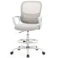 Dumos Drafting Chair - Ergonomic Tall Office for Standing Desk, Counter with Height Adjustable and Comfortable Lumbar Support, Fixed Armrests,